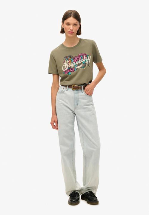 Actual product image Superdry 's casual t-shirt tattoo script (XS)