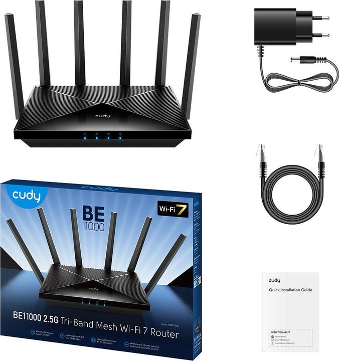 Actual product image Cudy BE11000 2.5G Tri-Band Wi-Fi 7 Mesh Router