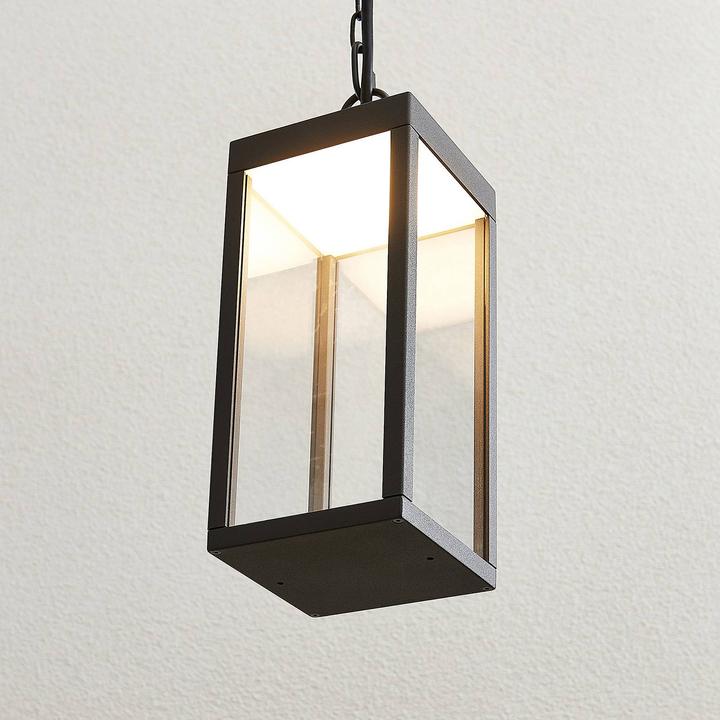 Produktbild Lucande Cube LED Aussen Pendelleuchte H26 Graphite (750 lm, IP54)