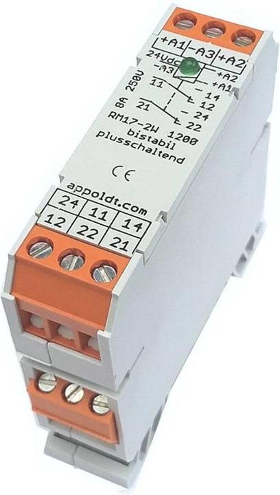 Appoldt RM17/2W bistabil plus 24V Relais Nennspannung: 24 V/DC Schaltstrom (max.