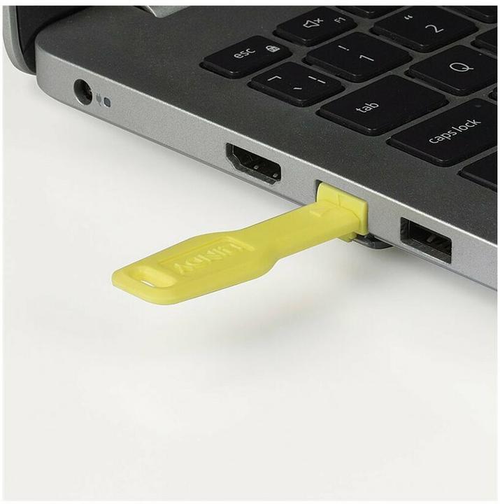 Actual product image Lindy RJ45 port locks YELLOW 10 pcs+ 1 key (47900)