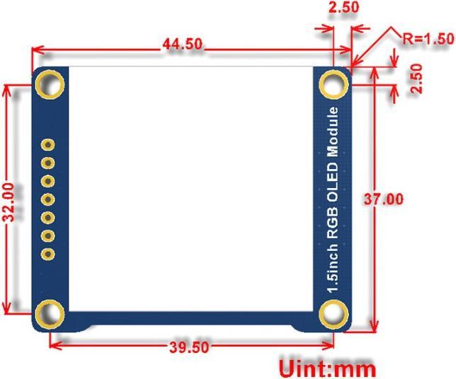 Produktbild WaveShare 128x128 1.5inch RGB OLED Display Modul SPI