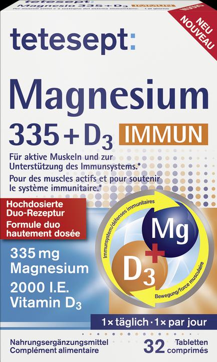 Tetesept Magnesium 335 + Vitamin D3 Immun (32 Stück, Tabletten, 56 g)