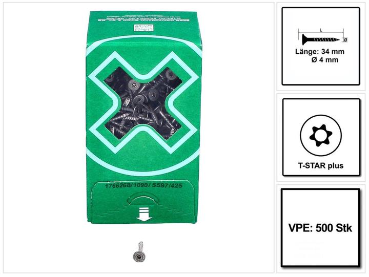 Produktbild Spax Sonderkopf Schieferschraube 4,0 x 34 mm 500 Stk. ( 35704015801001 ) Torx T-Star Plus T20 (1 Schrauben pro Stück)