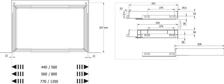 Servetto Papillon Adapter, Hettich anthrazit