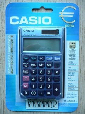 Image du produit Casio SL-300VER/SL-320TER+ SL320TER+ Solar, 12 chiffres bleu clair (Piles)