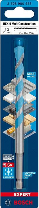 Produktbild Bosch Professional Zubehör EXPERT HEX-9 MultiConstruction Bohrer, 12 x 90 x 150 mm (12 Millimeter)