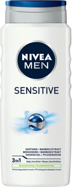 Actual product image NIVEA Men, Sensitive, Shower Gel, 500 ml (500 ml)