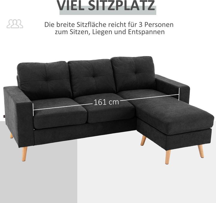Produktbild Homcom Ecksofa mit abnehmbarem Bezug (Ecksofa)