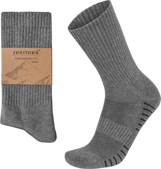 Actual product image Normani 4 trekking wool socks with cushion sole and comfort cuff - 9087 (pack of 4, 35 - 38)