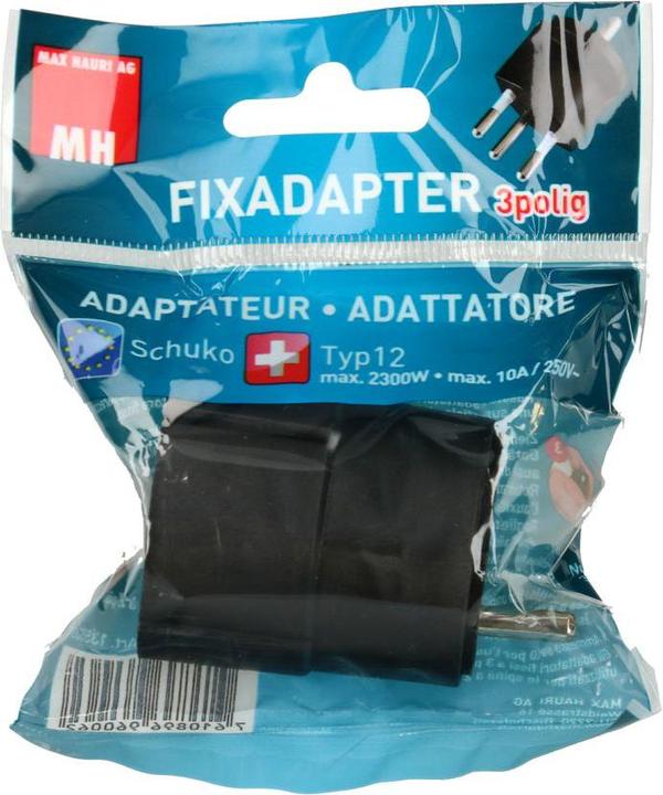 Actual product image Max Hauri Fixed adapter (Type 12, CEE 7/7)