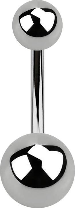 Immagine prodotto Star Piercing Banana d'argento con due palline (senza ottone, Titanio G23)