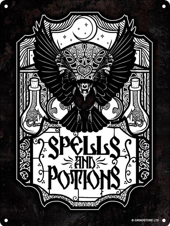 Grindstore MiniBlechschild Spells & Potions (20 x 15 cm)
