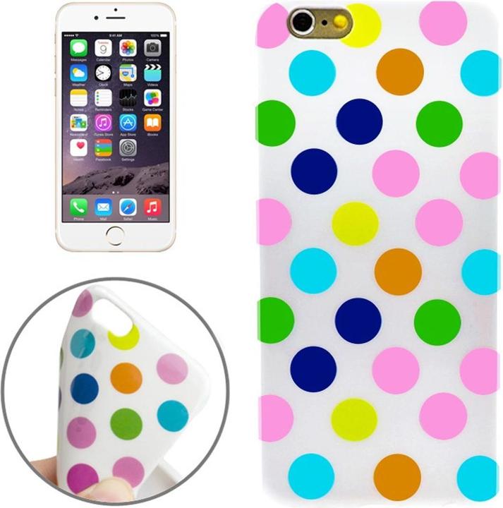 Produktbild König Design TPU Backcover Hülle gepunktet für Handy Apple iPhone 6 Weiss / Bunt (Apple iPhone 6)