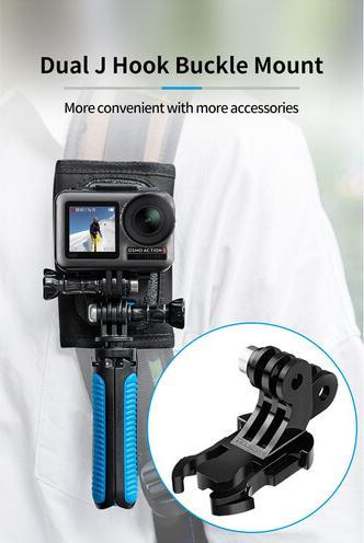 Produktbild Telesin Dual GoPro-Style 3-Prong Buckle Mount (Black) (Xiaomi yi, DJI Osmo Action)