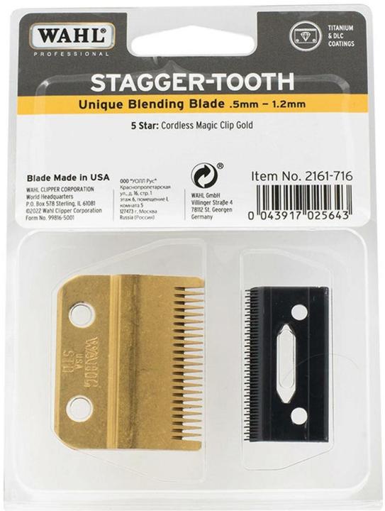 Immagine prodotto Wahl Set di lame a denti sfalsati in oro / 0,8 - 2,5 mm (1 x)