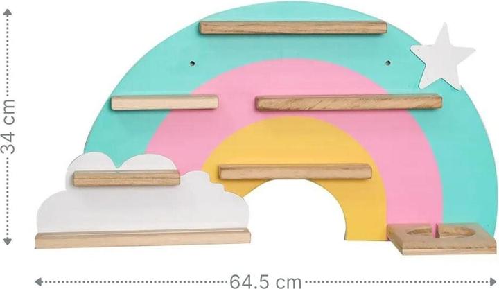 Produktbild Hermex Regenbogen-Holzregal für Toniebox und Toniefiguren Wandregal Spielzeug-Organizer
