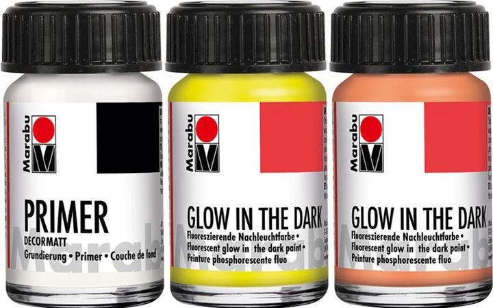 Produktbild Marabu Nachleuchtfarbe 'Glow in the Dark Stars' (Weiss, Orange, Gelb, 45 ml)