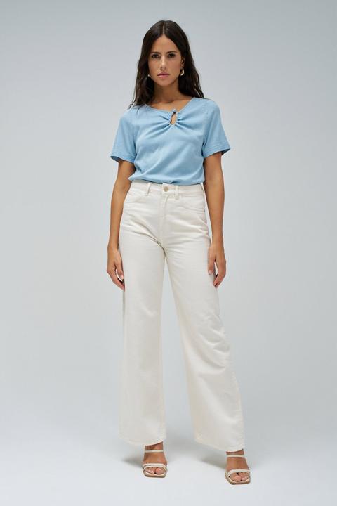 Image du produit Salsa Jeans Kurzarmbluse Lightdenim Blouse Metalic Detail (XS)