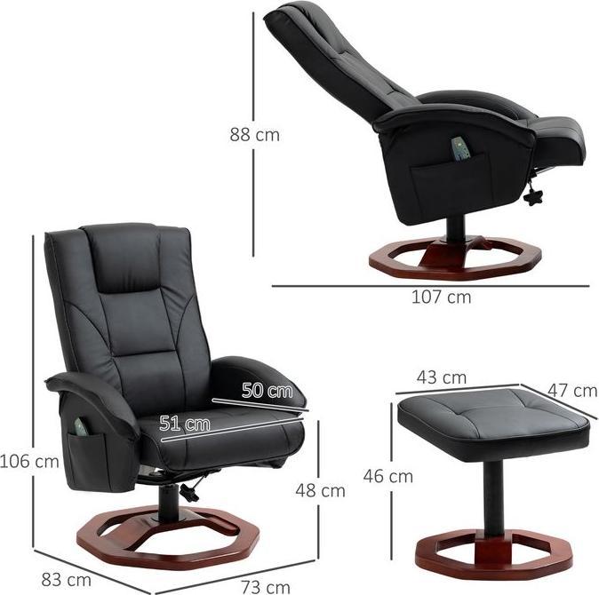 Actual product image Jamb Massage chair with footrest