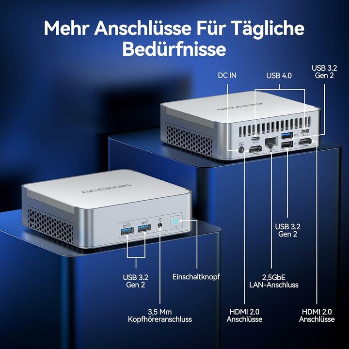 Produktbild Geekom XT13 Pro Mini-PC mit Intel Core i9 (Intel Core i9-13900H, 32 GB, 2000 GB, Intel Iris Graphics)