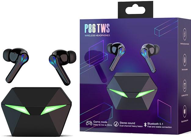 Immagine prodotto PhoneLook Cuffie wireless da gioco in-ear TWS P86 con Bluetooth 5.1 dal design futuristico e luce LED inclusa (Senza fili)