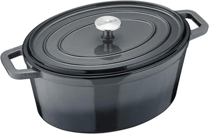 Berndes Cocotte casserole B.IRON cast iron oval 31 x 24 cm 6 litres black INDUCTION (Casserole + Stewpot, Cast iron)