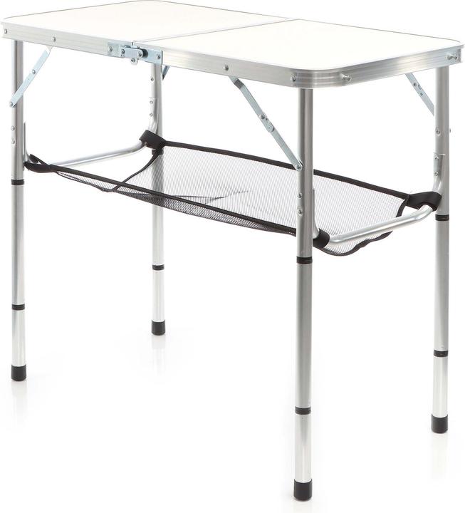 Actual product image Toboli Aluminium Camping Table White 80x40cm Adjustable in Height to 70/56/44/33cm Folding Table