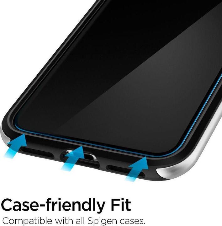 Produktbild Spigen Tempered Glass Alm Glas.Tr Slim 2-Pack Iphone 11 (2 Stück, Apple iPhone 11)