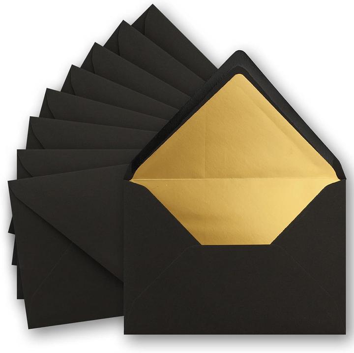 Produktbild Neuser Papier C5 Briefumschläge-Set mit Goldfütterung (75 Stück) (C5, 75 x)