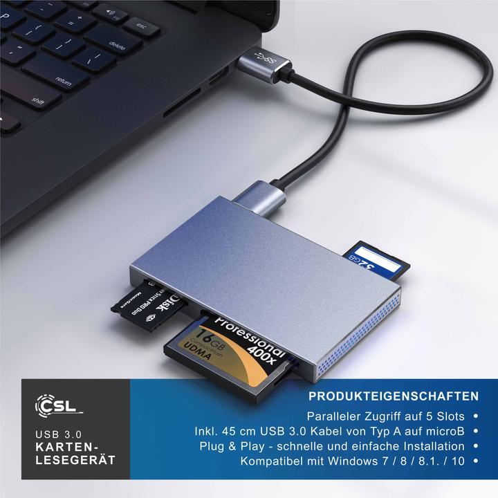 Actual product image CSL USB 3.0 card reader (Micro USB)