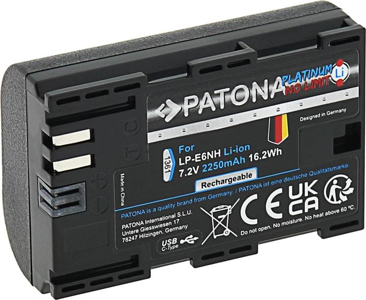 Produktbild Patona Platinum Akku mit USB-C Input Canon LP-E6NH (Kamera Akku)