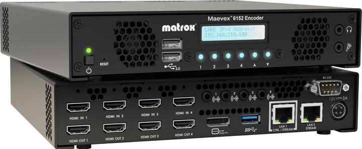 Actual product image Matrox Maevex 6152 Quad 4K Enterprise Encoder Appliance / MVX-E6152-42, 3840 x 2160 pixels, 60 ips