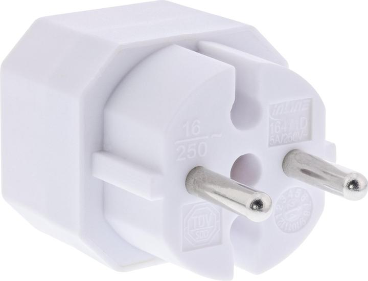Actual product image InLine Socket outlet adapter, CEE7/17 to 2x Euro socket, with enhanced touch protection, white (CEE 7/4, 2 x)