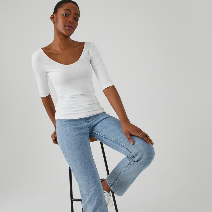 Actual product image La Redoute Collections T-Shirt mit Ballerina-Ausschnitt (38, M)