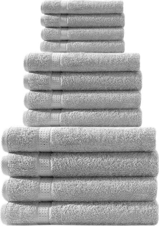 Casativo Handtuchset 12-teilig, je 4 Gäste-, Hand- und Duschtücher (100 x 50 cm, 50 x 30 cm, 140 x 70 cm)