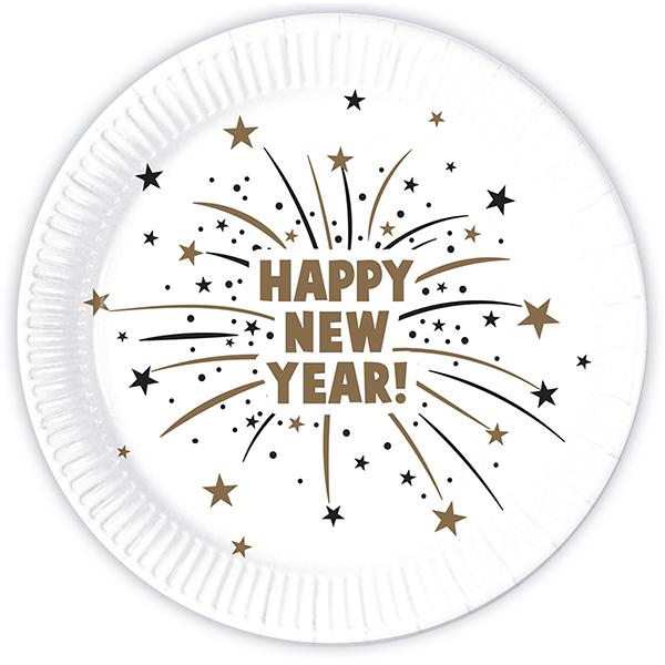 Image du produit Procos 8 asssiettes Happy New Year 23cm (8 x)