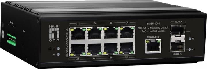 Image du produit LevelOne Switch 10 ports Gigabit PoE DIN-Rail,-40°C to 75°C (8 Ports)