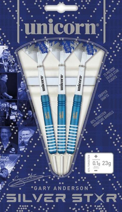 Produktbild Unicorn Silver Star Blue Gary Anderson Steel Darts 1 Satz (25 g)