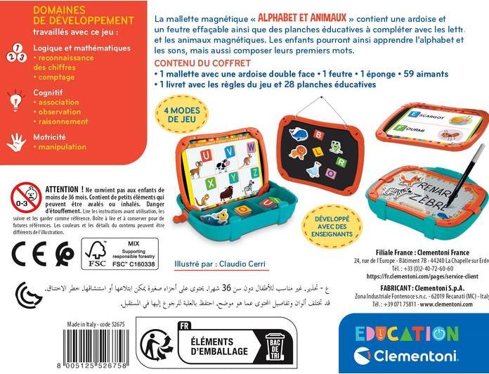 Produktbild Clementoni Aktentasche Magnetische Tierbuchstaben (Französisch)