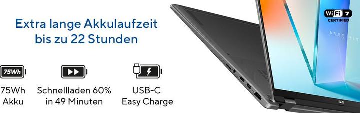 Produktbild ASUS Vivobook 16 Flip (16", Intel Core Ultra 5 226V, 16 GB, 512 GB, DE)