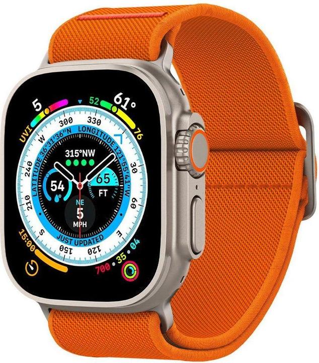 Spigen Fit Lite Band for Apple Watch Series 42, 44, 45, 49 mm - orange (42 mm, 44 mm, 45 mm, 49 mm, Nylon, Fabric, Stainless steel)
