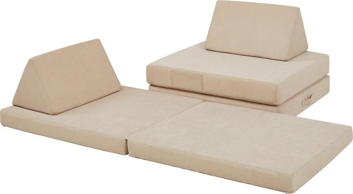 Produktbild En.Casa Spielsofa Norhulta 5-tlg. 150x66x46 cm Cord Beige (Kindersofa)