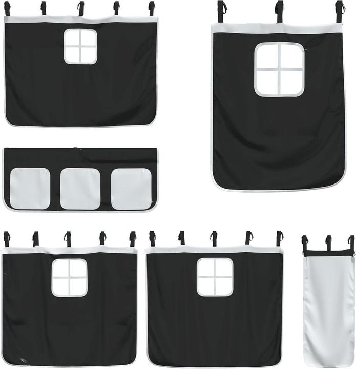 Image du produit VidaXL Lit superposé avec toboggan et rideaux (90 x 200 cm)