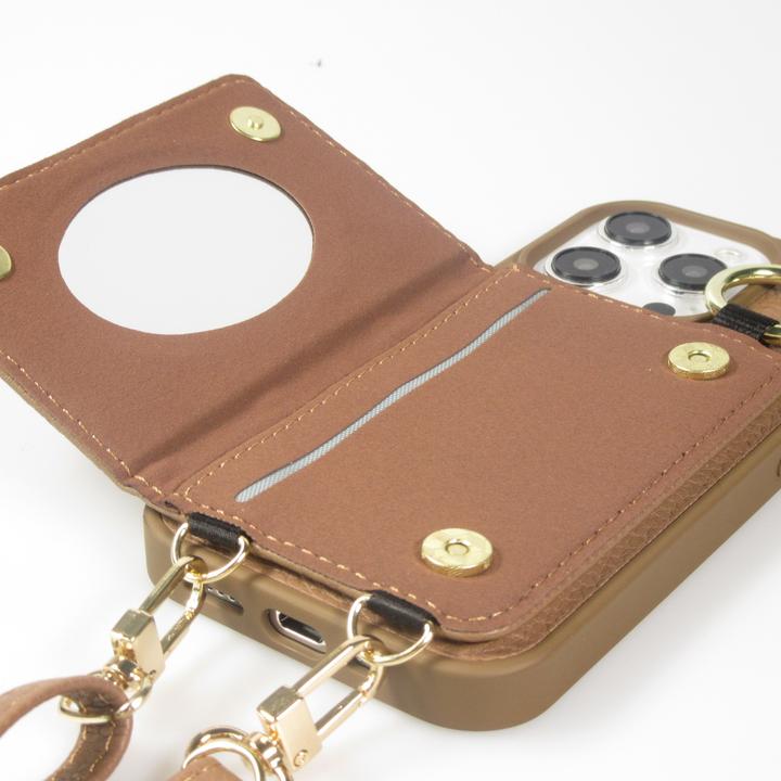 Actual product image PhoneLook Hülle Gepolstertes Leder mit Spiegel und Kartenfach grosse abnehmbare Riemen (Apple iPhone 15 Pro Max)