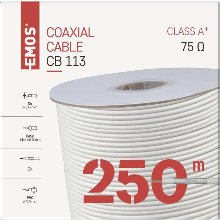 Actual product image Emos Coaxial cable CB113, 250m (Antenna cable)
