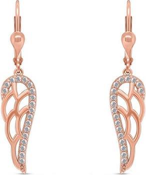 Brilio Silver - Beautiful bronze earrings Angel wing EA330R