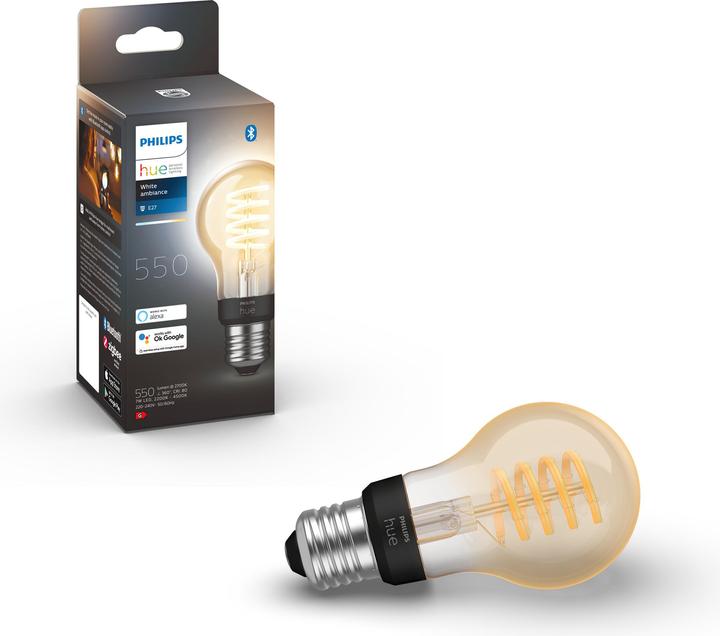 Actual product image Philips Hue Philips E27 single pack filament (E27, 7 W, 550 lm, 1 x, G)