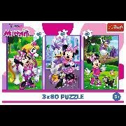 Actual product image Trefl Puzzle 3 x 80 – Minnie Maus (240 pieces)