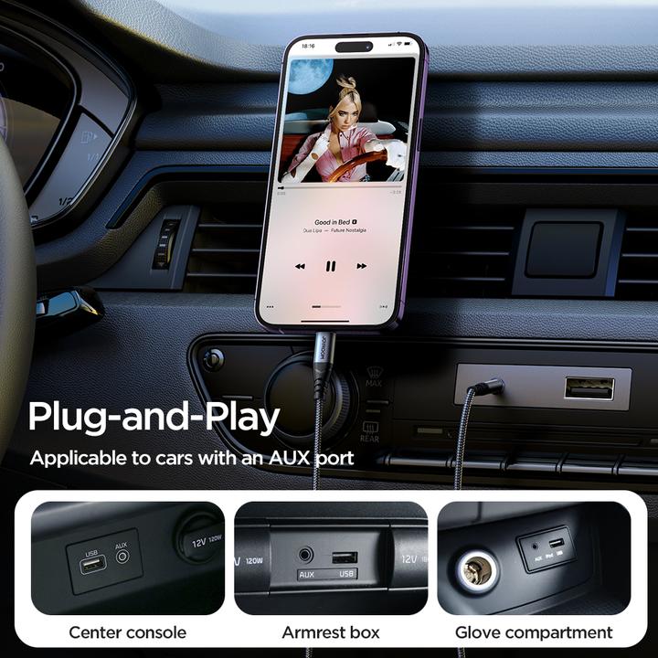 Actual product image Joyroom 3,5 mm – MiniklinkeLightning (1.20 m, 3.5mm jack (AUX), Lightning)